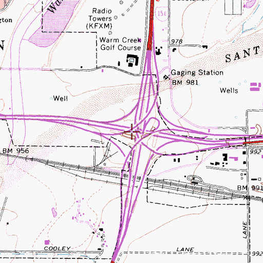 Topographic Map of Gutherie Interchange, CA