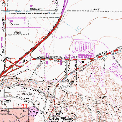 Topographic Map of Inland Korean Community Church, CA