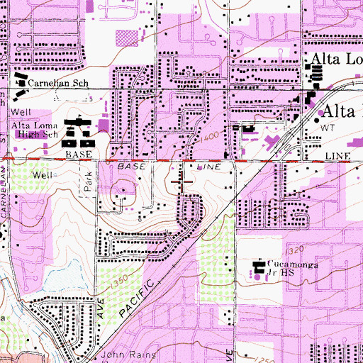 Topographic Map of Lions Park, CA