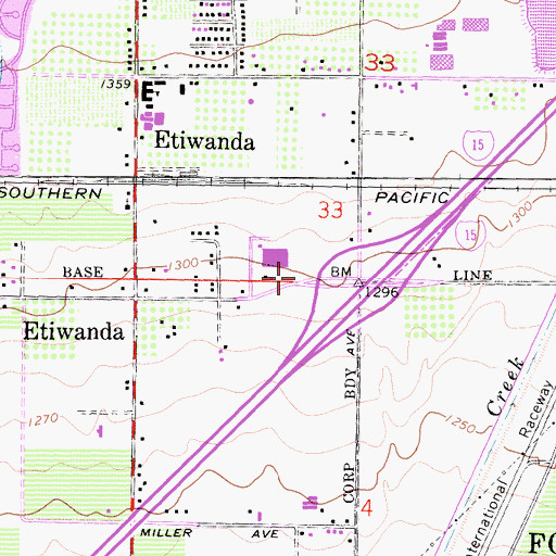 Topographic Map of Loveland Church, CA