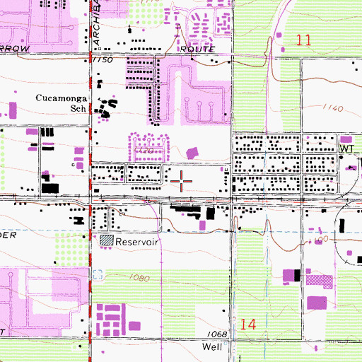 Topographic Map of Old Town Park, CA