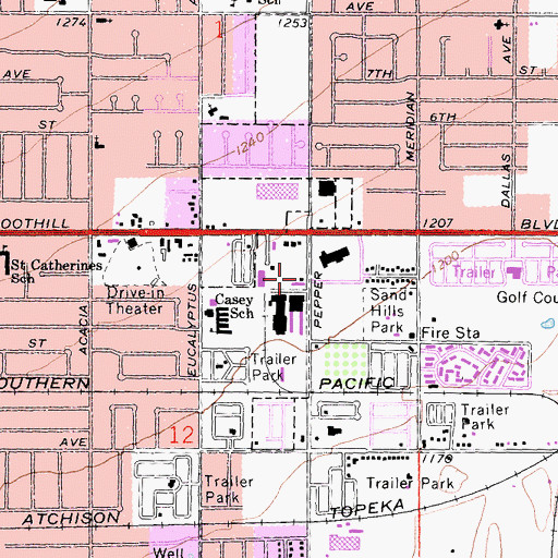 Topographic Map of Peppercreek School, CA