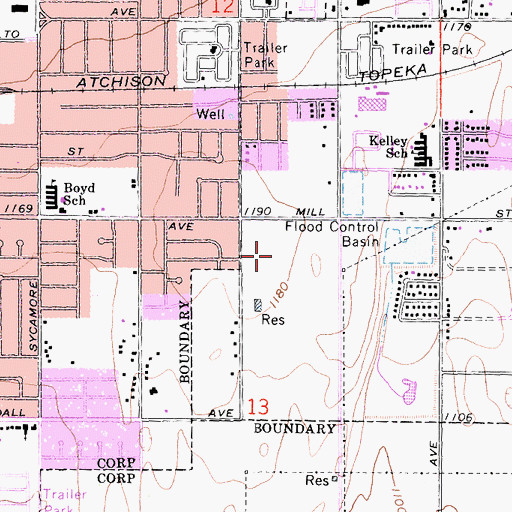 Topographic Map of Rialto High School, CA