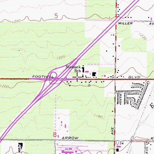Topographic Map of Sacred Heart Church, CA
