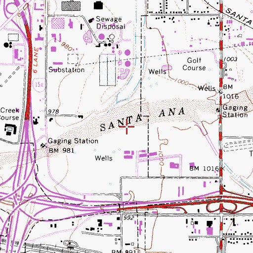 Topographic Map of Santa Ana Levee, CA