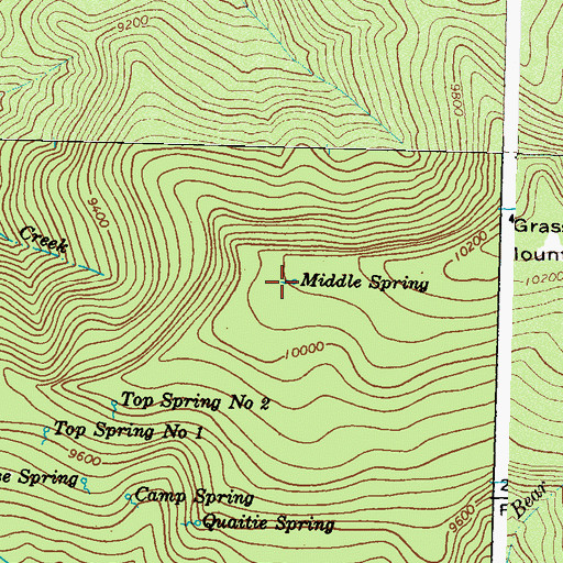 Topographic Map of Middle Spring, CO