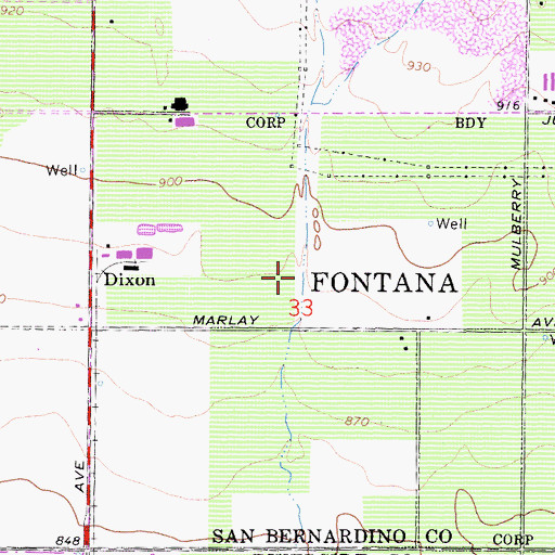 Topographic Map of Southwest Industrial Park, CA