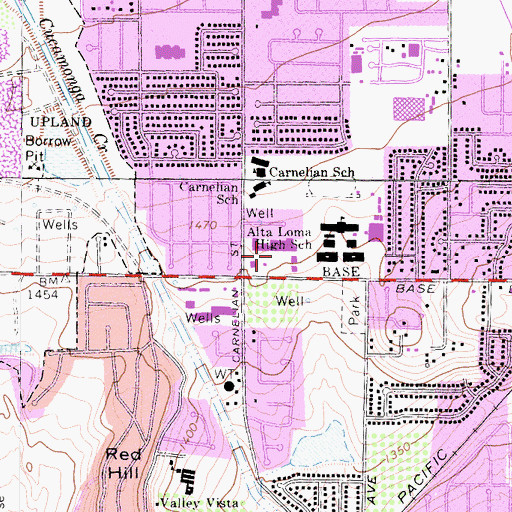Topographic Map of Sunrise Shopping Center, CA