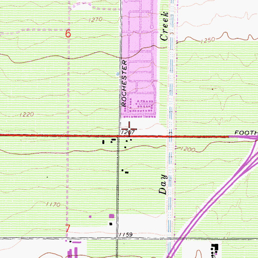 Topographic Map of Terra Vista Promenade Shopping Center, CA