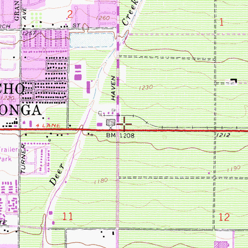 Topographic Map of Terra Vista Town Center Shopping Center, CA