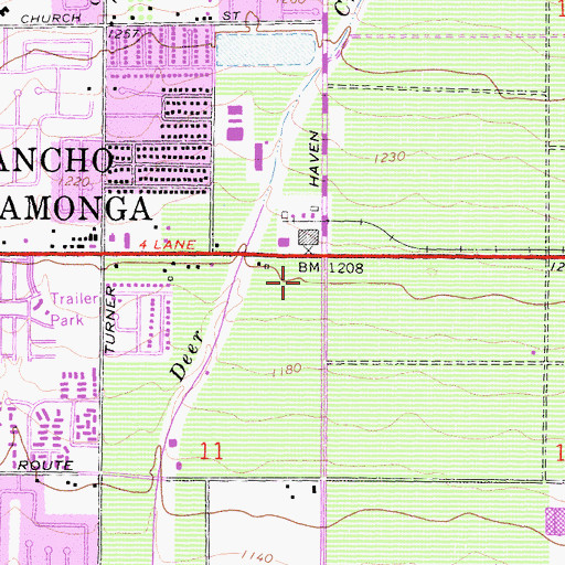 Topographic Map of Terra Vista Village Shopping Center, CA