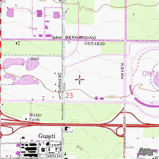 Topographic Map of The Ontario Center School, CA