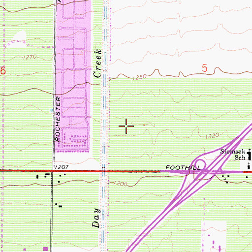 Topographic Map of Victoria Gardens Shopping Center, CA