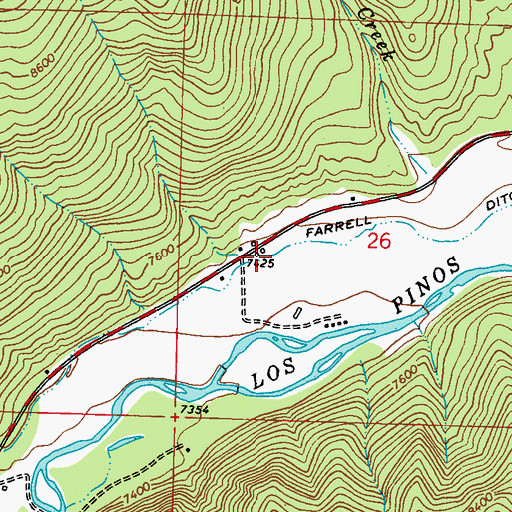 Topographic Map of Farrell Ditch, CO