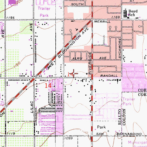 Topographic Map of Zupanic High School, CA