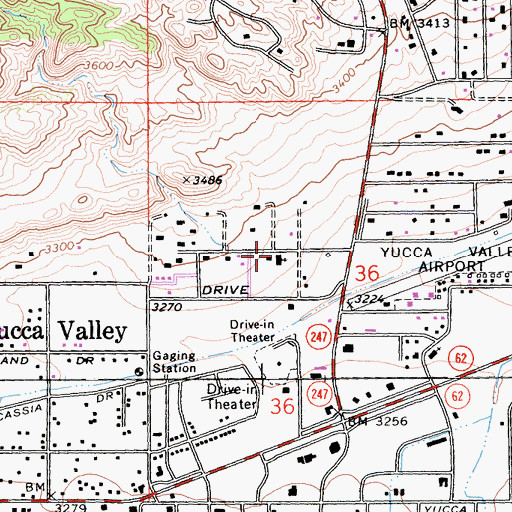 Topographic Map of Calvary Baptist Church, CA
