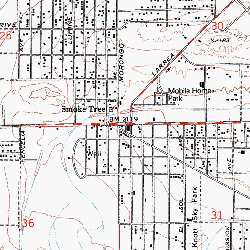Topographic Map of Church of Christ, CA