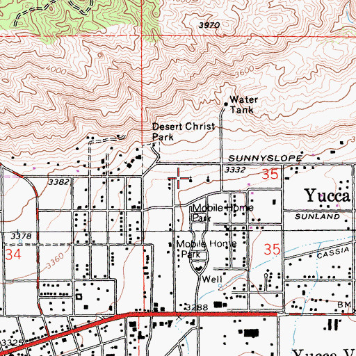 Topographic Map of Church of the Nazarene, CA