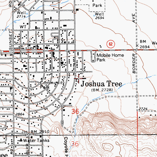 Topographic Map of Desert Mininstries Christian School, CA