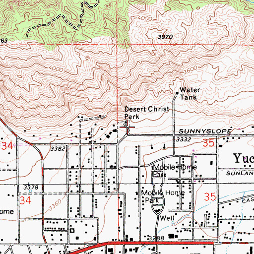 Topographic Map of Golden Rule Park, CA
