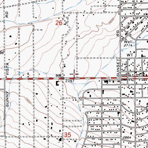 Topographic Map of Joshua Tree Post Office, CA