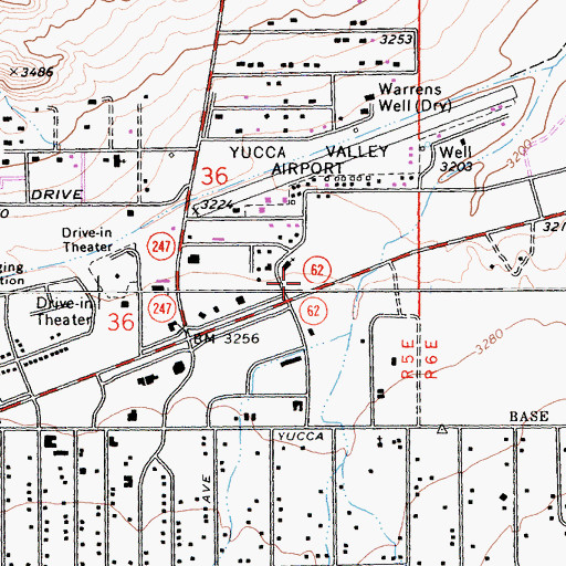 Topographic Map of Joshua Village Shopping Center, CA