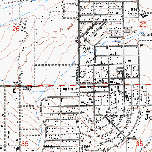 Topographic Map of New Testament Baptist Church, CA