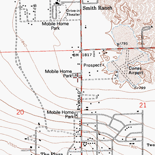 Topographic Map of Palms Southern Baptist Church, CA