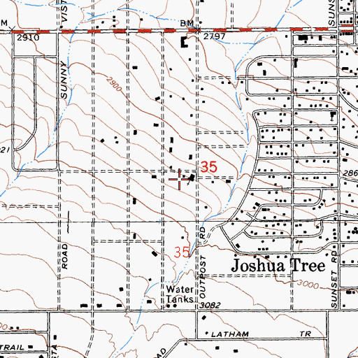 Topographic Map of Saint Christopher of the Desert Church, CA