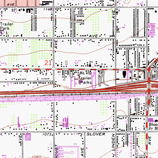 Topographic Map of Ayala Park, CA