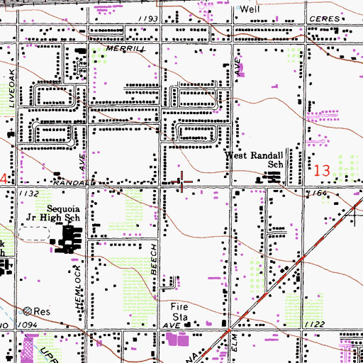 Topographic Map of Calvary Assembly of God Church, CA