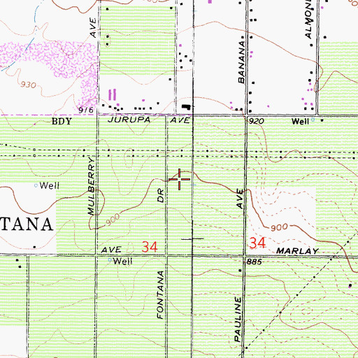 Topographic Map of Canyon Crest Elementary School, CA