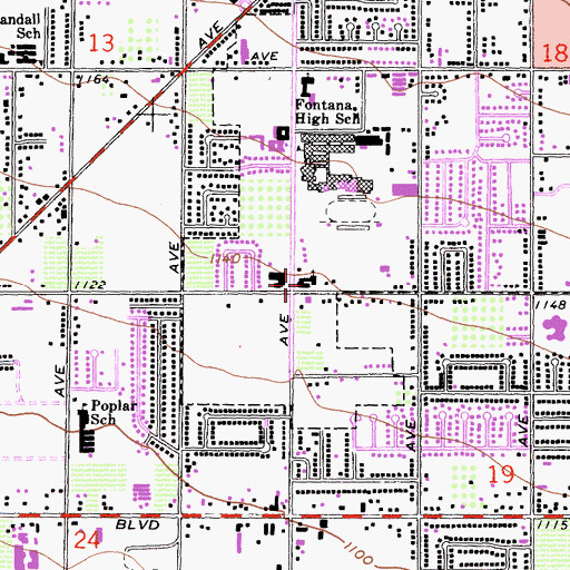 Topographic Map of First Christian Church, CA