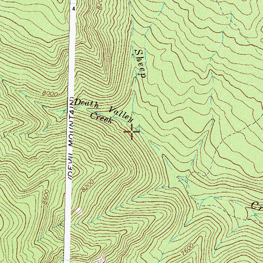 Topographic Map of Death Valley Creek, CO