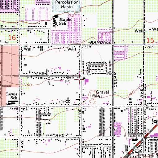 Topographic Map of Gerald A Smith Elementary School, CA