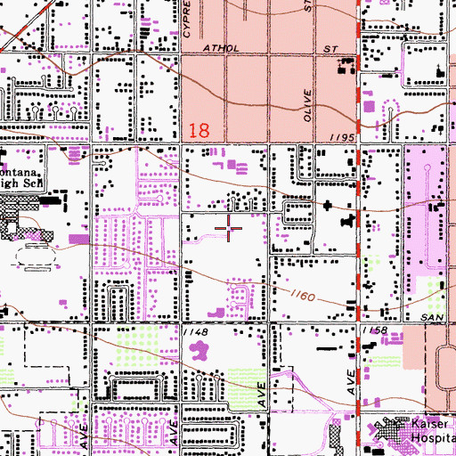 Topographic Map of Juniper Park, CA