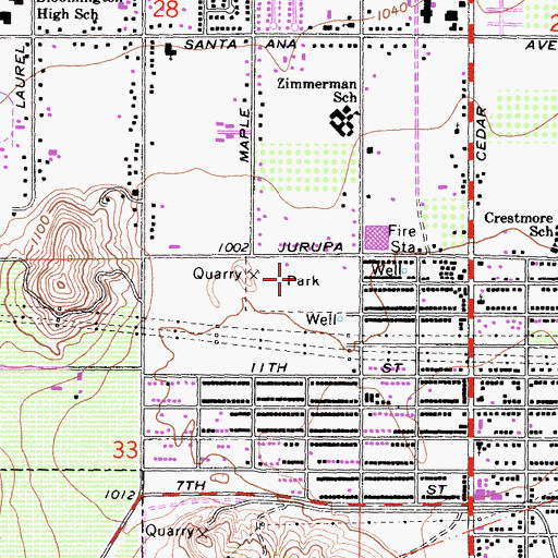 Topographic Map of Kessler Park, CA