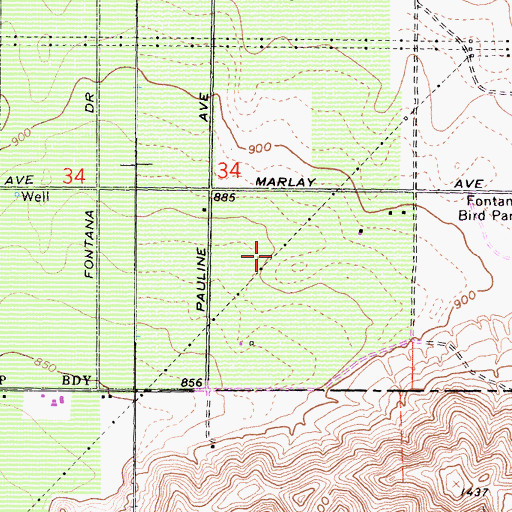 Topographic Map of Power Easement Park, CA
