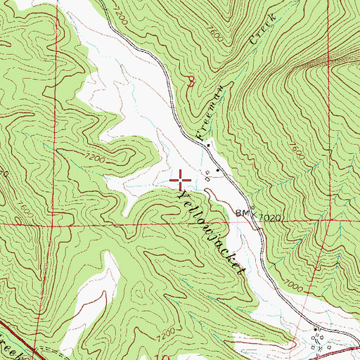 Topographic Map of Freeman Creek, CO