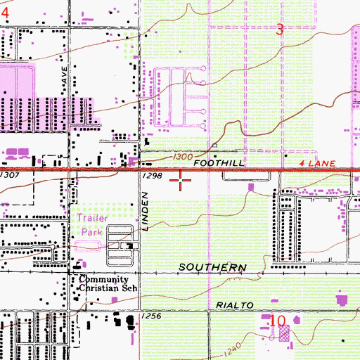 Topographic Map of Renaisance Shopping Center, CA