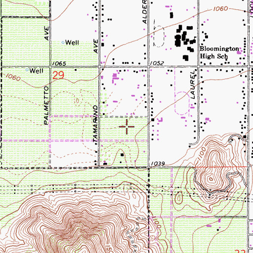Topographic Map of Ruth Harris Junior High School, CA