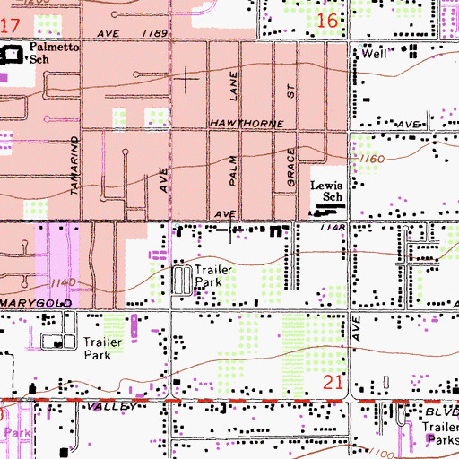 Topographic Map of Saint Georges Catholic Church, CA