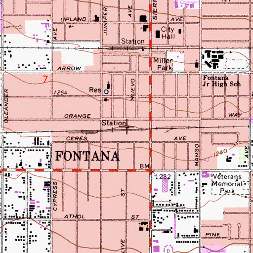 Topographic Map of Santa Fe Park, CA