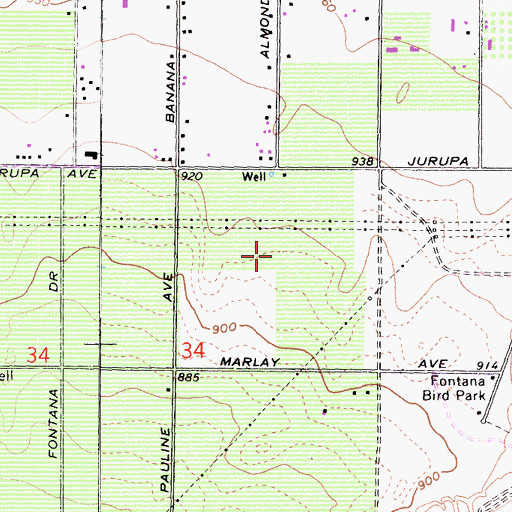 Topographic Map of Shadow Hills Elementary School, CA