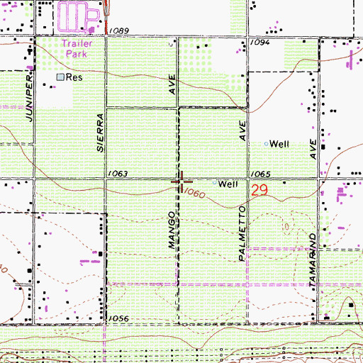 Topographic Map of Southern Pacific Industrial Park, CA