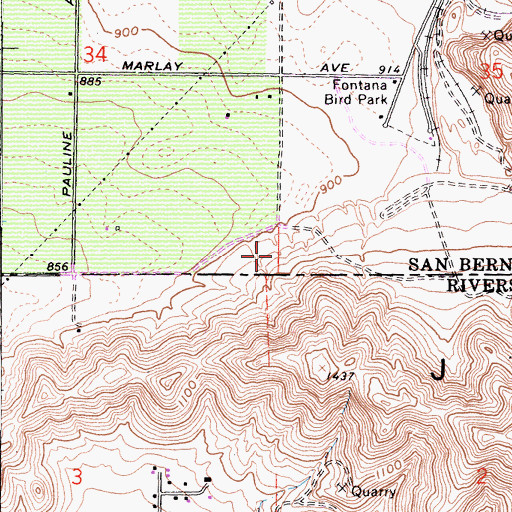 Topographic Map of Southridge Park, CA