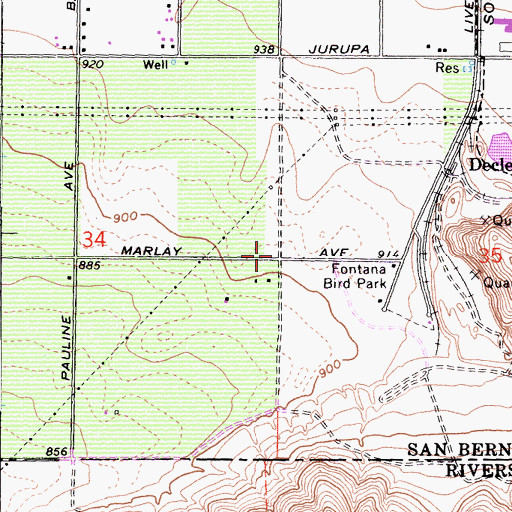 Topographic Map of Southridge Village, CA