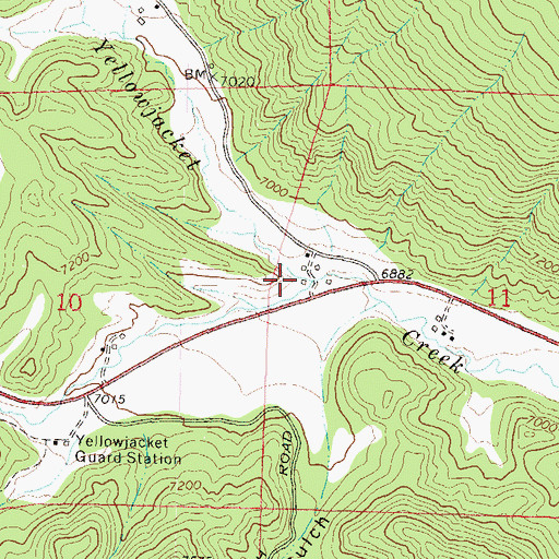 Topographic Map of Squaw Creek, CO