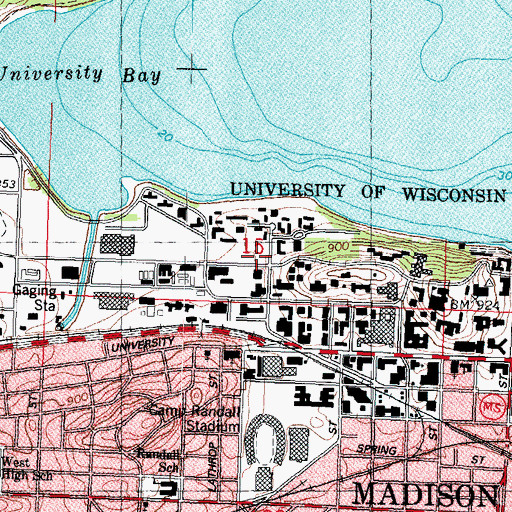 Topographic Map of Allen Centennial Gardens, WI