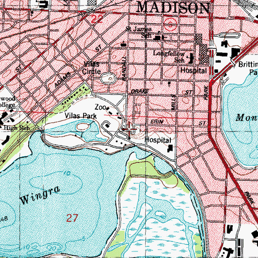 Topographic Map of Annie C Stewart Memorial Fountain, WI